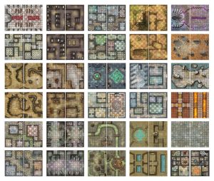 Battle Mat: Big Book of Battle Mats- Cells & Shrines map spreads