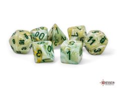 7-Die Set Mega-Hedrals Marble: Green/Dark green